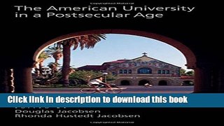 [Fresh] The American University in a Postsecular Age New Books