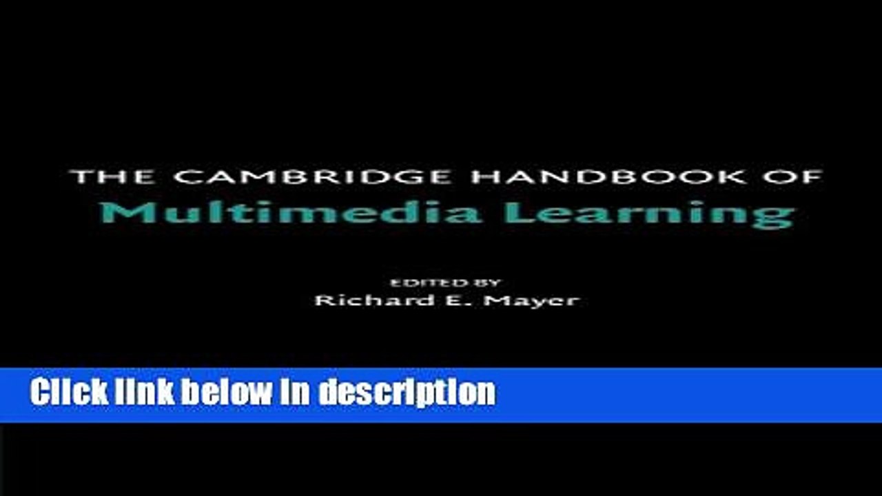 [PDF] The Cambridge Handbook of Multimedia Learning (Cambridge Handbooks in Psychology) [Full Ebook]