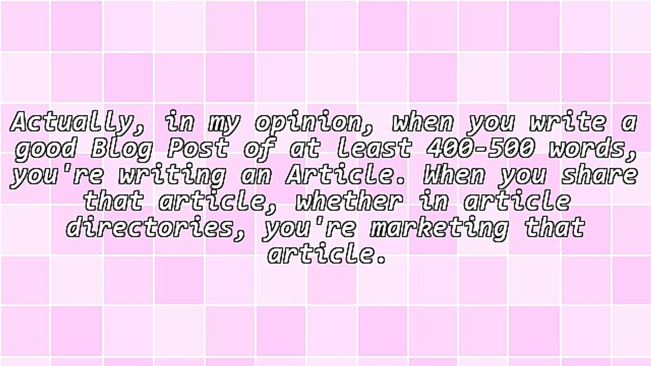 Should I Do Article Marketing or Blogging?