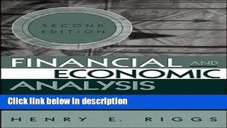 [PDF] Financial and Economic Analysis for Engineering and Technology Management [Full Ebook]