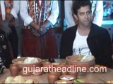 Hrithik Roshan and Pooja Hegde eating Gujarati Thali in Ahmedabad at Mohenjo Daro promotion