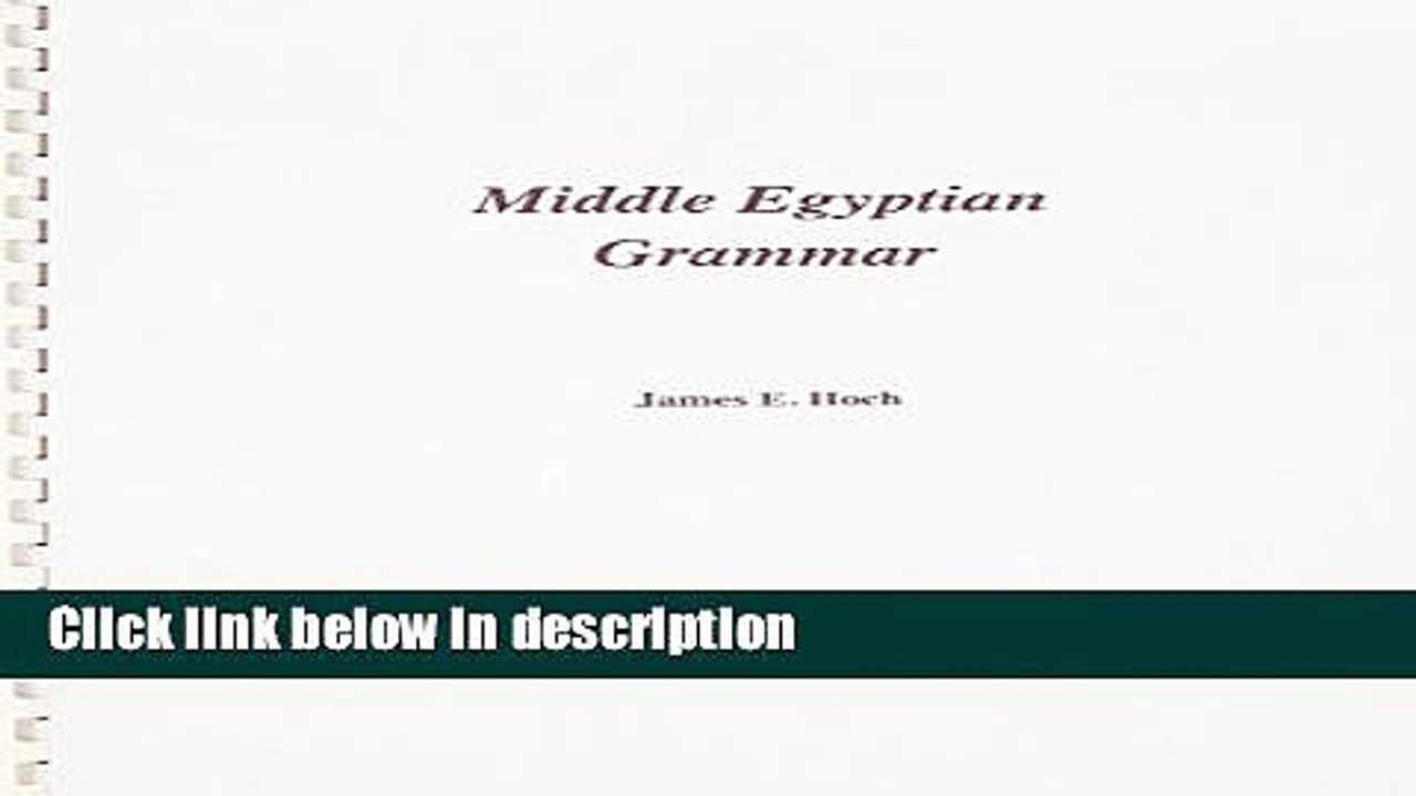 [PDF] Middle Egyptian Grammar (SSEA Publications) [Full Ebook]