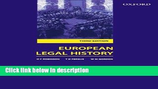 Books European Legal History: Sources and Institutions Free Online