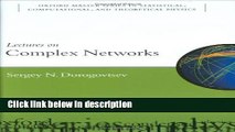 [PDF] Lectures on Complex Networks (Oxford Master Series in Physics) Book Online