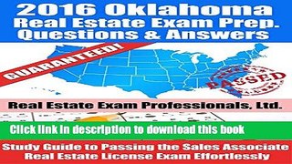 [PDF Kindle] 2016 Oklahoma Real Estate Exam Prep Questions and Answers: Study Guide to Passing the