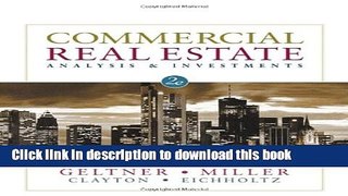 [PDF Kindle] Commercial Real Estate Analysis   Investments Free Download