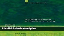 Ebook A Unified Approach to Nasality and Voicing (Studies in Generative Grammar) Full Online