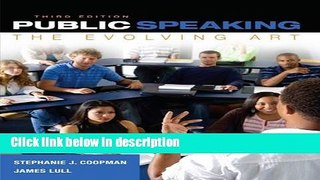 Books Public Speaking: The Evolving Art (with MindTapTM Speech Printed Access Card) Free Online