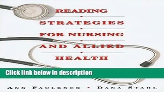 [PDF] Reading Strategies for Nursing and Allied Health Book Online