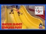 Great Wolf Lodge Whooping Hollow Kiddie Water Slide Endless Fun Sliding | Liam and Taylor's Corner