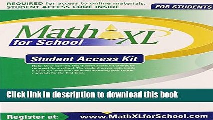 [Read PDF] MathXL for School Student Access Kit Download Free