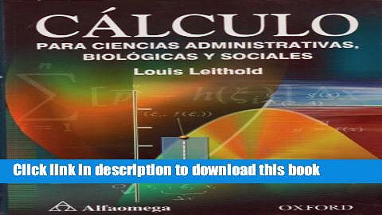 [PDF Kindle] Calculo Para Ciencias Administrativas (Spanish Edition) Free Download