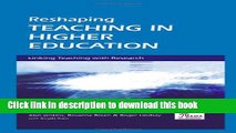 [PDF] Reshaping Teaching in Higher Education: A Guide to Linking Teaching with Research (SEDA
