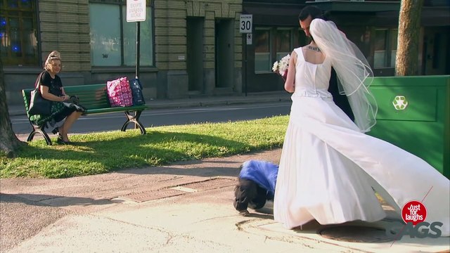Kid Disappears Under Wedding Dress - Just For Laughs Gags