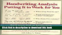 [Download] Handwriting Analysis Putting It to Work for You Paperback Free