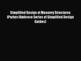 [PDF] Simplified Design of Masonry Structures (Parker/Ambrose Series of Simplified Design Guides)