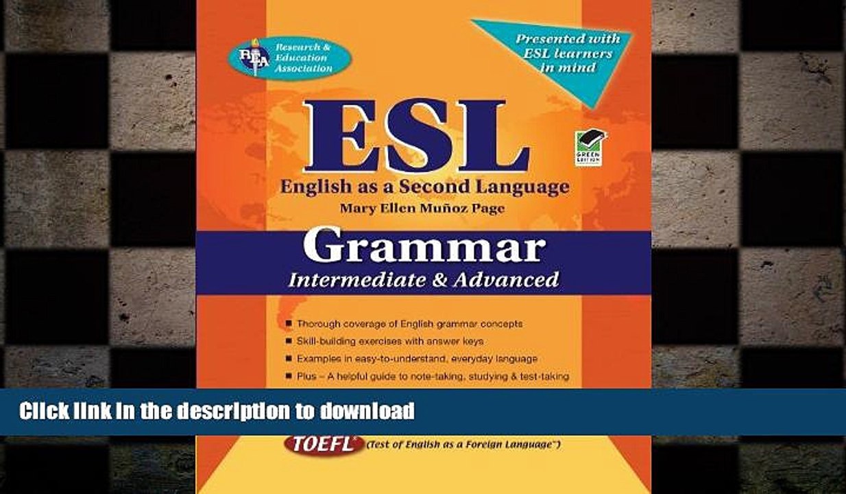 DOWNLOAD ESL Intermediate/Advanced Grammar (English as a Second Language Series) READ NOW PDF ONLINE