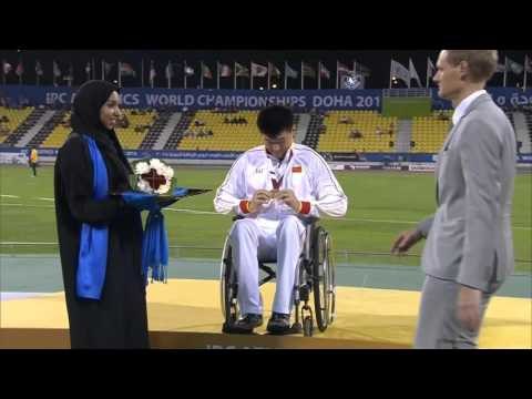 Men's discus F34 | Victory Ceremony | 2015 IPC Athletics World Championships Doha
