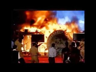 WATCH: Moment when fire erupted on stage at Make In India event in Mumbai.