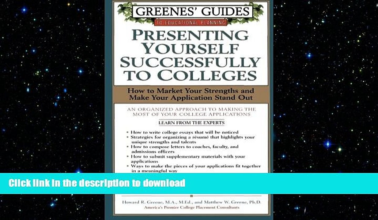 FAVORIT BOOK Greenes  Guide to Educational Planning: Presenting Yourself Successfully To Colleges