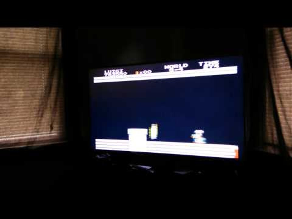 Super Mario Bros Last level with Glitch finish