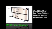Wood Slats Metal Bed Frame Platform Bedroom Mattress Foundation