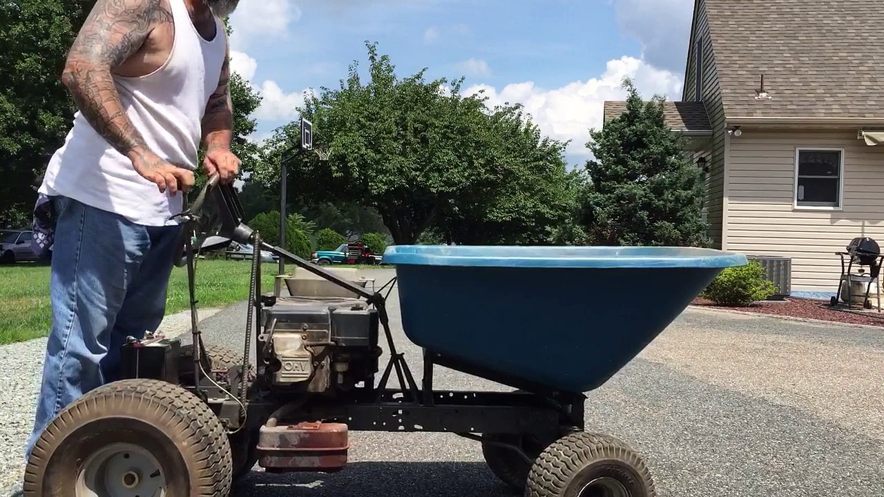 Wheelbarrow with an engine Part 2, homemade, running