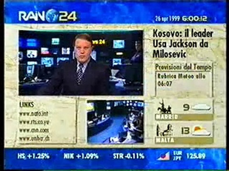 inizio delle trasmissioni rai news 26/04/99