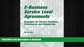 READ THE NEW BOOK E-Business Service Level Agreements: Strategies for Service Providers,