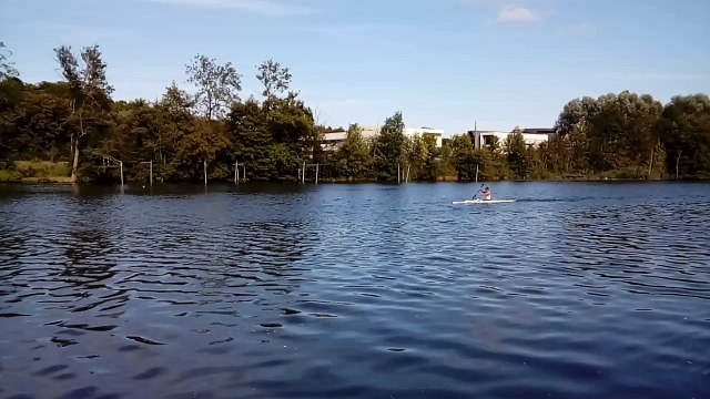Le kayakiste Cyrille Carré à l'entraînement à Auxerre avant les JO de Rio