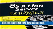 [Popular] Mac OS X Lion Server For Dummies Kindle OnlineCollection