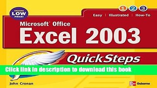 [Popular] Microsoft Office Excel 2003 QuickSteps Paperback Free