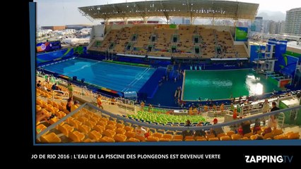 JO de Rio 2016 : L'eau de la piscine olympique devient verte pour des raisons inconnues ! (Vidéo)
