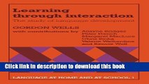 [Popular Books] Learning through Interaction: Volume 1: The Study of Language Development