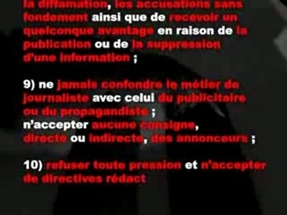 Déclaration des devoirs et des droits des journalistes