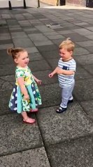 These two love birds can't stop giggling after having a cheeky kiss! ❤