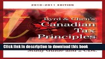 [Popular] Byrd   Chen s Canadian Tax Principles, 2010-2011 Edition Hardcover Online