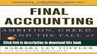 [Popular] Final Accounting: Ambition, Greed and the Fall of Arthur Andersen Paperback Free