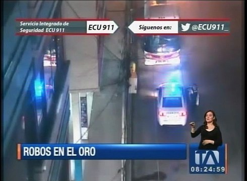 Cámaras del ECU 911 graban impactantes robos en El Oro
