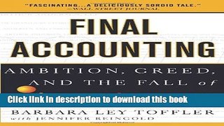 [Popular] Final Accounting: Ambition, Greed and the Fall of Arthur Andersen Kindle Collection