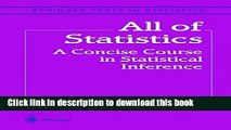 [Popular] All of Statistics: A Concise Course in Statistical Inference (Springer Texts in