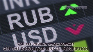 Russian ruble compared to American dollar. Currency exchange rate fluctuations. Stock Footage