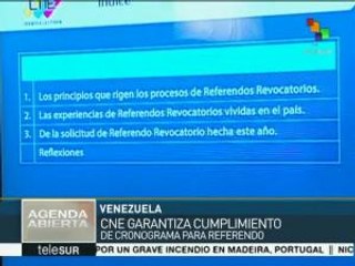 Venezuela: cumplirá CNE con cronograma de petición de revocatorio