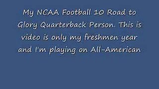 NCAA Football 10 PS3 Road to Glory Quarterback