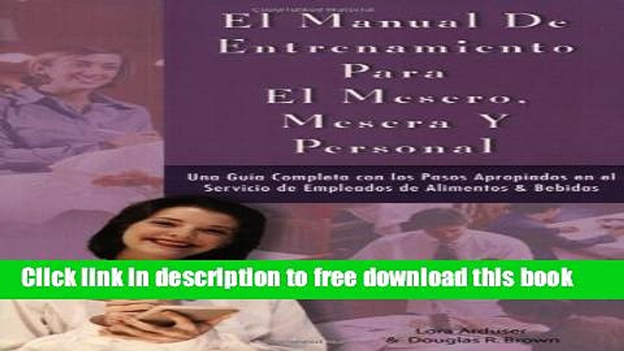 [Download] En Manual de Entrenamiento para el Mesero, Mesera y Personal Kindle Online