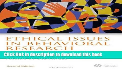 [Download] Ethical Issues in Behavioral Research: Basic and Applied Perspectives Hardcover Online