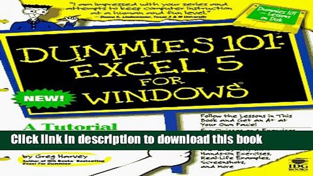 [Download] Dummies 101: Excel 5 for Windows Paperback Free