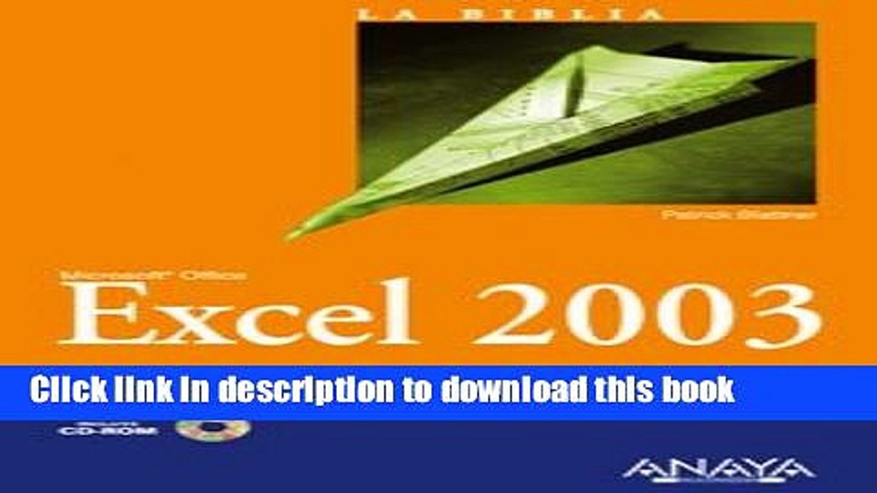 [Download] Excel 2003 (La Biblia De / the Bible of) (Spanish Edition) Paperback Collection