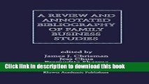 [Popular] A Review and Annotated Bibliography of Family Business Studies Hardcover Online