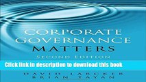 [Popular] Corporate Governance Matters: A Closer Look at Organizational Choices and Their